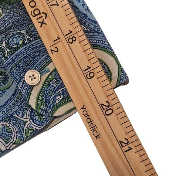 Talbots Women's Paisley Button Front Shirt Blue/Green 10 Preppy Coastal Capsule - Picture 10 of 12